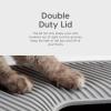 imageIRIS USA Premium Top Entry Cat Litter Box with Scoop Square Enclosure for Cat and Kitty WhiteGrayWhite w Scoop