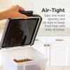 imageIRIS USA WeatherPro Airtight Dog Food Storage Container Up to 50 lbs Removable Wheels for Dog Cat Bird and other Pet Food Storage Bin Keep Fresh Translucent Body Easy Mobility ClearBlackPearlBlack