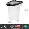 imageIRIS USA WeatherPro Airtight Pet Food Storage Container Up to 65 lbs Treat Box for Dog Cat and Bird Food Keep Fresh Translucent Body Easy Clean Up BPA free ClearBlack