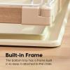 imageUSA Medium Dog Crate Dog Kennel Indoor with Sliding Door ampamp Bottom Tray Dog Cage Wire Pet Pen with Bottom Tray Stylish WoodLike Trim Light BrownLight Brown