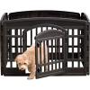 imageIRIS USA 24quot 4Panel Pet Dog Puppy Playpen with Door for Puppies and Small Dogs Keep Pets Secure Easy Assemble Fold It Down Easy Storing Customizable WhiteBlack