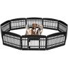 imageIRIS USA 24quot 6Panel Pet Dog Puppy Playpen with Door For Puppy Small Dogs Keep Pets Secure Easy Assemble Easy Storing Customizable NonSkid Rubber Feet Foldable Black24H w door  10 Panel