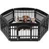 imageIRIS USA 24quot 6Panel Pet Dog Puppy Playpen with Door For Puppy Small Dogs Keep Pets Secure Easy Assemble Easy Storing Customizable NonSkid Rubber Feet Foldable Black24 H