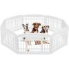 imageIRIS USA 24quot 8Panel Pet Dog Puppy Playpen with Door IndoorOutdoor Dog Pen 84 x 84 x 24 Foldable Customizable White
