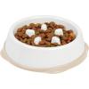 imageIRIS USA 4Cup Slow Feeder Dog Bowl AntiChoking ampamp AntiSlip Puzzle Bowl for Healthy Digestion Slow Eating Dog Bowl for Short Snouted Dogs Cats ampamp Pets BPAFree PVCFree BeigeBlackWhiteBeige