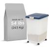 imageIRIS USA Airtight Dog Food Storage Container Up to 38 lbs Attachable Wheels For Dog Cat Bird and Other Pet Food Storage Bin Keep Fresh Easy Mobility BPA Free NavyPearl54 lbs