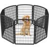 imageIRIS USA Dog Playpen 8Panel 34quot Pet Playpen with Door Puppy Playpen IndoorOutdoor Dog Pen 63 x 63 x 34 Foldable Customizable WhiteBlack