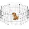 imageIRIS USA Metal Dog Playpen 8Panel 42quot Pet Playpen Puppy Playpen IndoorOutdoor Dog Fence 58 x 58 x 42 Foldable Customizable BlackBlack