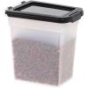 imageIRIS USA WeatherPro Airtight Dog Food Storage Container Up to 50 lbs Removable Wheels for Dog Cat Bird and other Pet Food Storage Bin Keep Fresh Translucent Body Easy Mobility ClearBlackPearlBlack