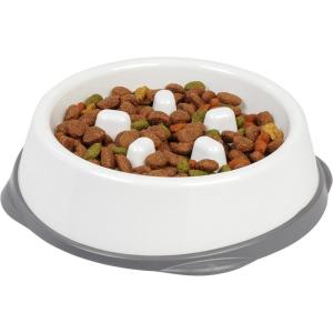 imageIRIS USA 4Cup Slow Feeder Dog Bowl AntiChoking ampamp AntiSlip Puzzle Bowl for Healthy Digestion Slow Eating Dog Bowl for Short Snouted Dogs Cats ampamp Pets BPAFree PVCFree BeigeBlackWhiteGray