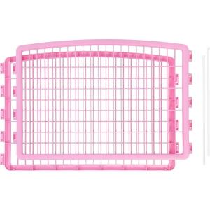 imageIRIS USA Dog Playpen AddOn Panels 2Panel 24quot Pet Playpen Puppy Playpen Foldable Customizable WhitePink