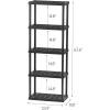 imageIRIS USA 2Shelf Heavy Duty Plastic Storage Shelves 80lb Capacity 17quotH x 24quotW x 12quotD Medium Modular Shelving Unit Storage Organizer for Garage Home Bathroom ampamp Laundry Storage Rack  Black5Tier