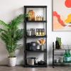 imageIRIS USA 2Shelf Heavy Duty Plastic Storage Shelves 80lb Capacity 17quotH x 24quotW x 12quotD Medium Modular Shelving Unit Storage Organizer for Garage Home Bathroom ampamp Laundry Storage Rack  Black5Tier