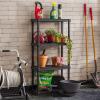 imageIRIS USA 2Shelf Heavy Duty Plastic Storage Shelves 80lb Capacity 17quotH x 24quotW x 12quotD Medium Modular Shelving Unit Storage Organizer for Garage Home Bathroom ampamp Laundry Storage Rack  Black4Tier