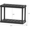 imageIRIS USA 2Shelf Heavy Duty Plastic Storage Shelves 80lb Capacity 17quotH x 24quotW x 12quotD Medium Modular Shelving Unit Storage Organizer for Garage Home Bathroom ampamp Laundry Storage Rack  Black2Tier