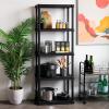 imageIRIS USA 2Shelf Heavy Duty Plastic Storage Shelves 80lb Capacity 17quotH x 24quotW x 12quotD Medium Modular Shelving Unit Storage Organizer for Garage Home Bathroom ampamp Laundry Storage Rack  Black5Tier