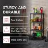imageIRIS USA 2Shelf Heavy Duty Plastic Storage Shelves 80lb Capacity 17quotH x 24quotW x 12quotD Medium Modular Shelving Unit Storage Organizer for Garage Home Bathroom ampamp Laundry Storage Rack  Black4Tier