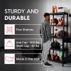 imageIRIS USA 2Shelf Heavy Duty Plastic Storage Shelves 80lb Capacity 17quotH x 24quotW x 12quotD Medium Modular Shelving Unit Storage Organizer for Garage Home Bathroom ampamp Laundry Storage Rack  Black5Tier