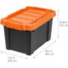 imageIRIS USA 3 Gallon Lockable Storage Bins with Lids 5 Pack  Made in USA Heavy Duty Stackable Containers Garage Organizing Bins Moving Tubs Rugged Sturdy Equipment Utility Box  BlackOrangeBlackOrange