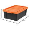 imageIRIS USA 3 Gallon Lockable Storage Bins with Lids 5 Pack  Made in USA Heavy Duty Stackable Containers Garage Organizing Bins Moving Tubs Rugged Sturdy Equipment Utility Box  BlackOrangeBlackOrange