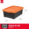 imageIRIS USA 3 Gallon Lockable Storage Bins with Lids 5 Pack  Made in USA Heavy Duty Stackable Containers Garage Organizing Bins Moving Tubs Rugged Sturdy Equipment Utility Box  BlackOrangeBlackOrange