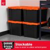 imageIRIS USA 3 Gallon Lockable Storage Bins with Lids 5 Pack  Made in USA Heavy Duty Stackable Containers Garage Organizing Bins Moving Tubs Rugged Sturdy Equipment Utility Box  BlackOrangeBlackOrange