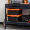 imageIRIS USA 3 Gallon Lockable Storage Bins with Lids 5 Pack  Made in USA Heavy Duty Stackable Containers Garage Organizing Bins Moving Tubs Rugged Sturdy Equipment Utility Box  BlackOrangeBlackOrange
