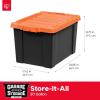 imageIRIS USA 3 Gallon Lockable Storage Bins with Lids 5 Pack  Made in USA Heavy Duty Stackable Containers Garage Organizing Bins Moving Tubs Rugged Sturdy Equipment Utility Box  BlackOrangeBlackOrange