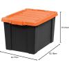 imageIRIS USA 3 Gallon Lockable Storage Bins with Lids 5 Pack  Made in USA Heavy Duty Stackable Containers Garage Organizing Bins Moving Tubs Rugged Sturdy Equipment Utility Box  BlackOrangeBlackOrange