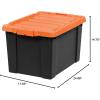 imageIRIS USA 3 Gallon Lockable Storage Bins with Lids 5 Pack  Made in USA Heavy Duty Stackable Containers Garage Organizing Bins Moving Tubs Rugged Sturdy Equipment Utility Box  BlackOrangeBlackOrange