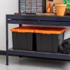 imageIRIS USA 3 Gallon Lockable Storage Bins with Lids 5 Pack  Made in USA Heavy Duty Stackable Containers Garage Organizing Bins Moving Tubs Rugged Sturdy Equipment Utility Box  BlackOrangeBlackOrange