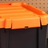 imageIRIS USA 3 Gallon Lockable Storage Bins with Lids 5 Pack  Made in USA Heavy Duty Stackable Containers Garage Organizing Bins Moving Tubs Rugged Sturdy Equipment Utility Box  BlackOrangeBlackOrange