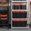 imageIRIS USA 3 Gallon Lockable Storage Bins with Lids 5 Pack  Made in USA Heavy Duty Stackable Containers Garage Organizing Bins Moving Tubs Rugged Sturdy Equipment Utility Box  BlackOrangeOrange