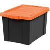 imageIRIS USA 3 Gallon Lockable Storage Bins with Lids 5 Pack  Made in USA Heavy Duty Stackable Containers Garage Organizing Bins Moving Tubs Rugged Sturdy Equipment Utility Box  BlackOrangeBlackOrange