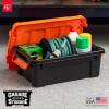imageIRIS USA 3 Gallon Lockable Storage Bins with Lids 5 Pack  Made in USA Heavy Duty Stackable Containers Garage Organizing Bins Moving Tubs Rugged Sturdy Equipment Utility Box  BlackOrangeBlackOrange