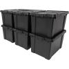 imageIRIS USA 3 Gallon Lockable Storage Bins with Lids 5 Pack  Made in USA Heavy Duty Stackable Containers Garage Organizing Bins Moving Tubs Rugged Sturdy Equipment Utility Box  BlackOrangeBlack