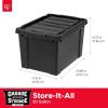 imageIRIS USA 3 Gallon Lockable Storage Bins with Lids 5 Pack  Made in USA Heavy Duty Stackable Containers Garage Organizing Bins Moving Tubs Rugged Sturdy Equipment Utility Box  BlackOrangeBlack