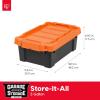 imageIRIS USA 3 Gallon Lockable Storage Bins with Lids 5 Pack  Made in USA Heavy Duty Stackable Containers Garage Organizing Bins Moving Tubs Rugged Sturdy Equipment Utility Box  BlackOrangeBlackOrange