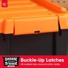 imageIRIS USA 3 Gallon Lockable Storage Bins with Lids 5 Pack  Made in USA Heavy Duty Stackable Containers Garage Organizing Bins Moving Tubs Rugged Sturdy Equipment Utility Box  BlackOrangeBlackOrange