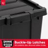 imageIRIS USA 3 Gallon Lockable Storage Bins with Lids 5 Pack  Made in USA Heavy Duty Stackable Containers Garage Organizing Bins Moving Tubs Rugged Sturdy Equipment Utility Box  BlackOrangeBlack