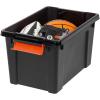 imageIRIS USA 3 Gallon Lockable Storage Bins with Lids 5 Pack  Made in USA Heavy Duty Stackable Containers Garage Organizing Bins Moving Tubs Rugged Sturdy Equipment Utility Box  BlackOrangeBlackOrange
