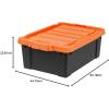 imageIRIS USA 3 Gallon Lockable Storage Bins with Lids 5 Pack  Made in USA Heavy Duty Stackable Containers Garage Organizing Bins Moving Tubs Rugged Sturdy Equipment Utility Box  BlackOrangeBlackOrange