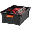 imageIRIS USA 3 Gallon Lockable Storage Bins with Lids 5 Pack  Made in USA Heavy Duty Stackable Containers Garage Organizing Bins Moving Tubs Rugged Sturdy Equipment Utility Box  BlackOrangeBlackOrange