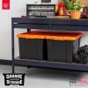 imageIRIS USA 3 Gallon Lockable Storage Bins with Lids 5 Pack  Made in USA Heavy Duty Stackable Containers Garage Organizing Bins Moving Tubs Rugged Sturdy Equipment Utility Box  BlackOrangeBlackOrange