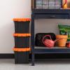 imageIRIS USA 3 Gallon Lockable Storage Bins with Lids 5 Pack  Made in USA Heavy Duty Stackable Containers Garage Organizing Bins Moving Tubs Rugged Sturdy Equipment Utility Box  BlackOrangeBlackOrange
