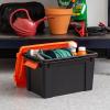 imageIRIS USA 3 Gallon Lockable Storage Bins with Lids 5 Pack  Made in USA Heavy Duty Stackable Containers Garage Organizing Bins Moving Tubs Rugged Sturdy Equipment Utility Box  BlackOrangeBlackOrange
