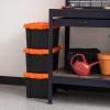 imageIRIS USA 3 Gallon Lockable Storage Bins with Lids 5 Pack  Made in USA Heavy Duty Stackable Containers Garage Organizing Bins Moving Tubs Rugged Sturdy Equipment Utility Box  BlackOrangeBlackOrange