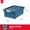 imageIRIS USA 3 Gallon Lockable Storage Bins with Lids 5 Pack  Made in USA Heavy Duty Stackable Containers Garage Organizing Bins Moving Tubs Rugged Sturdy Equipment Utility Box  BlackOrangeNavy
