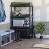 imageIRIS USA 4Tier Multipurpose Shelf Display Rack Utility Rack Storage Organizer Shelving Unit for Pantry Closet Kitchen Laundry or Garage Large Black 1Pack