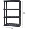 imageIRIS USA 4Tier Multipurpose Shelf Display Rack Utility Rack Storage Organizer Shelving Unit for Pantry Closet Kitchen Laundry or Garage Large Black 1Pack